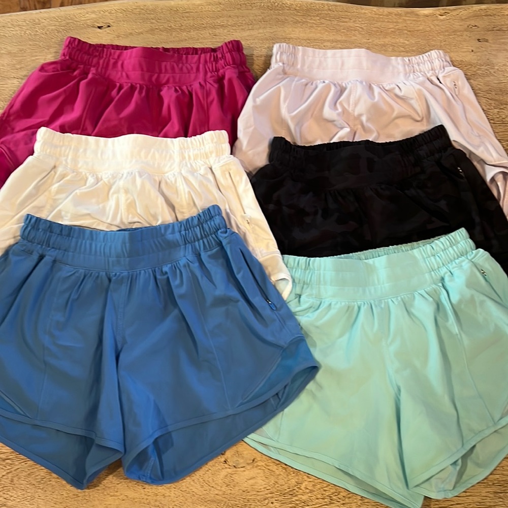 6 pair of Lululemon Size 2 tall shorts